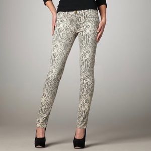 Current/Elliott Gray Boa-Print Skinny Jeans 25